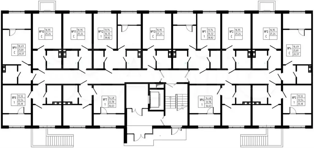 Квартира-студия, 25,2 м, 1/8 эт. - Фото 1