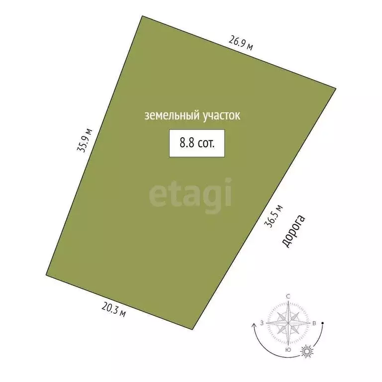 Участок в Заводоуковск, улица Семёна Урусова (8.75 м) - Фото 1