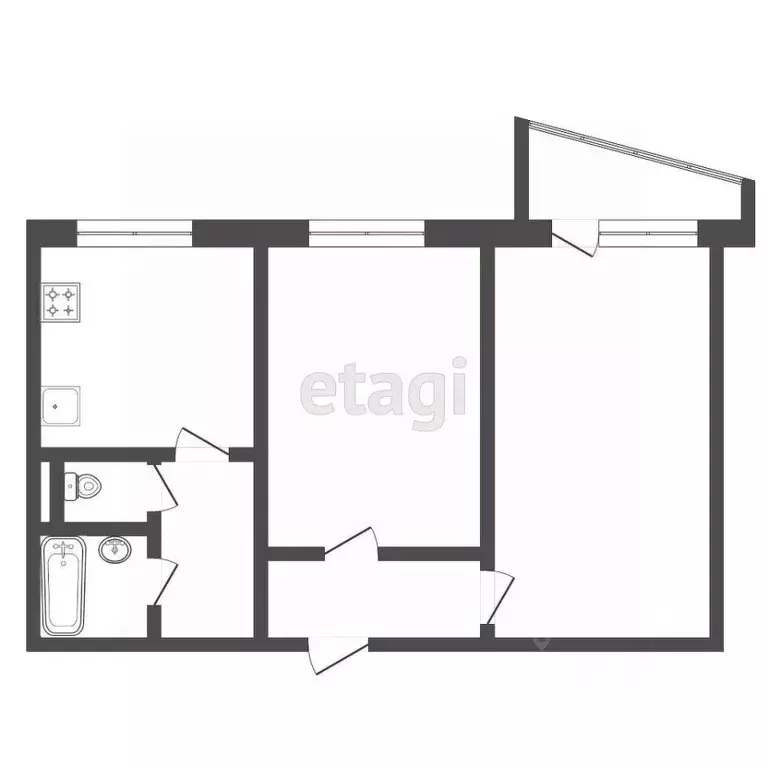 2-к кв. Тюменская область, Тюмень ул. Мельникайте, 127а (49.6 м) - Фото 0
