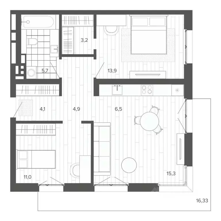 3-к кв. Алтайский край, Барнаул тракт Змеиногорский, 35Б (81.18 м) - Фото 1