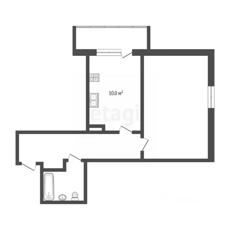 1-к кв. Тюменская область, Тюмень Таврическая ул., 9к5 (42.1 м) - Фото 2