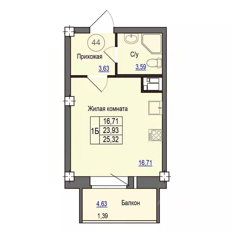 1-к кв. Псковская область, Псковский район, Завеличенская волость, д. ... - Фото 1