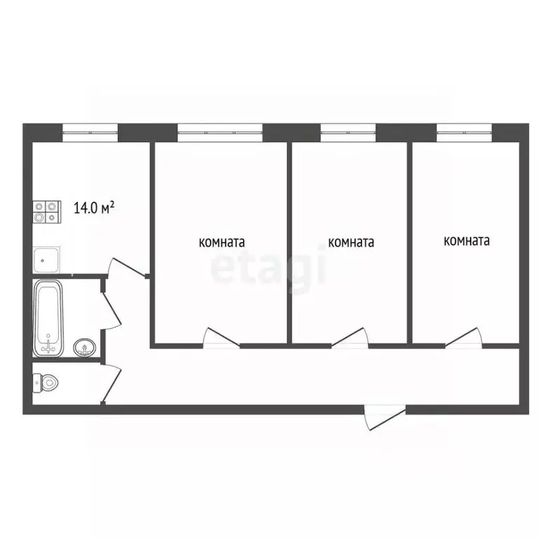 3-к кв. Ямало-Ненецкий АО, Муравленко Молодежная ул., 29 (70.2 м) - Фото 1