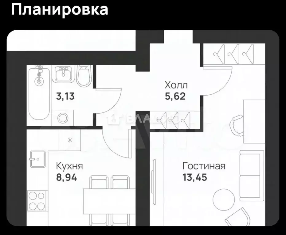 1-к кв. Тульская область, Тула городской округ, д. Нижняя Китаевка ул. ... - Фото 2