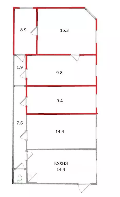 5-к кв. Санкт-Петербург Гончарная ул., 7 (82.9 м) - Фото 0