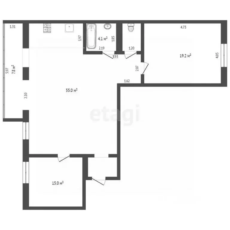 2-к кв. Тюменская область, Тюмень Солнечный проезд, 7 (103.1 м) - Фото 1