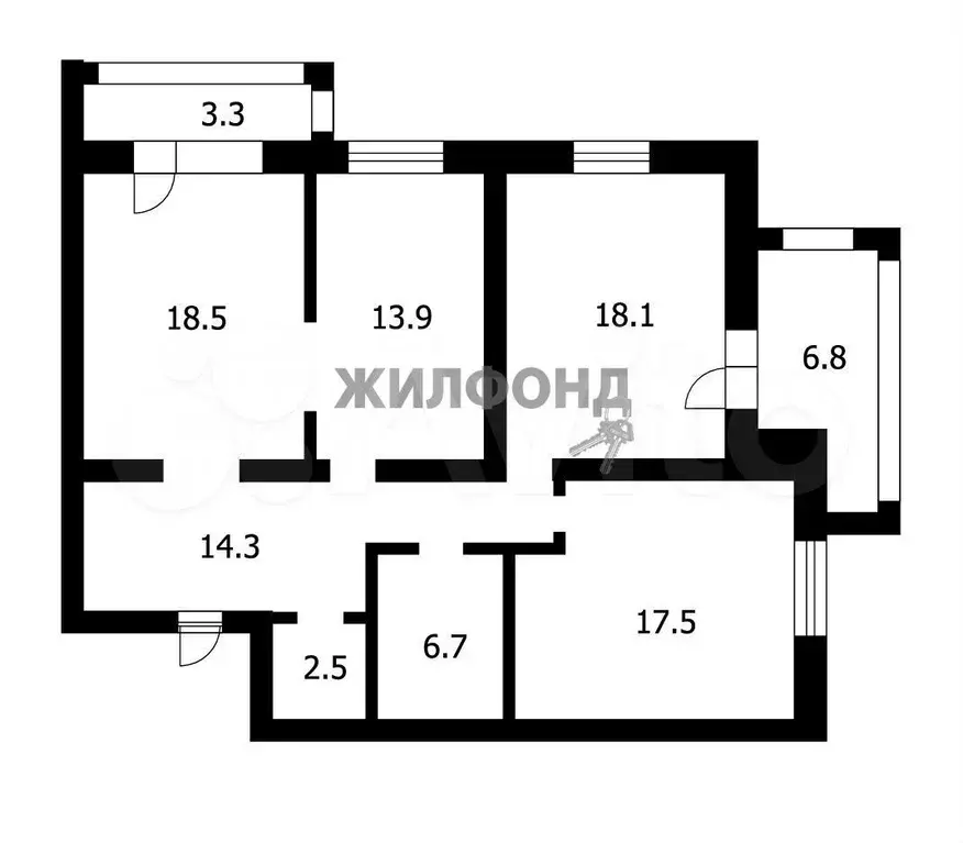 4-к. квартира, 91,5 м, 7/15 эт. - Фото 0