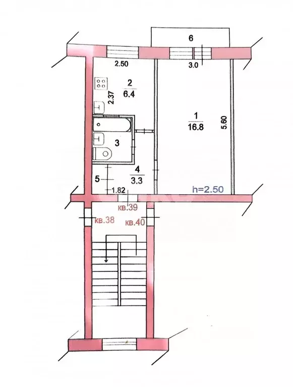 1-к кв. Московская область, Раменское Красноармейская ул., 24 (31.0 м) - Фото 2