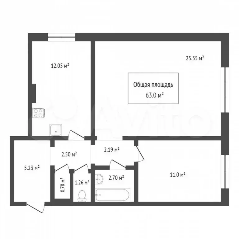 2-к. квартира, 84 м, 4/9 эт. - Фото 1