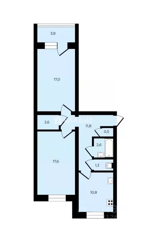 2-к кв. Санкт-Петербург ул. Костюшко, 2к1 (64.3 м) - Фото 2