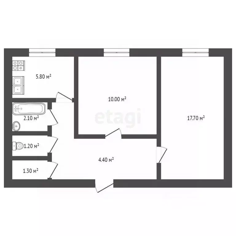 2-к кв. Архангельская область, Архангельск Садовая ул., 25 (44.3 м) - Фото 1