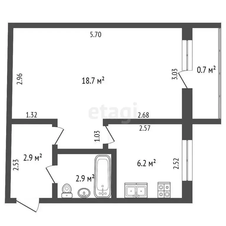 1-комнатная квартира: Стерлитамак, улица Худайбердина, 140 (30.7 м) - Фото 1