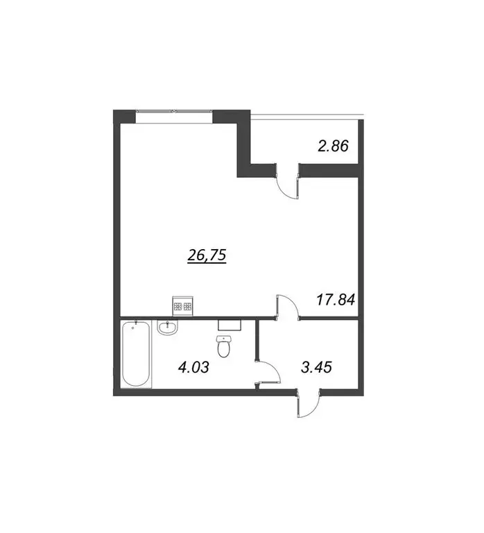 Квартира-студия: Кудрово, Солнечная улица, 10 (26.75 м) - Фото 0