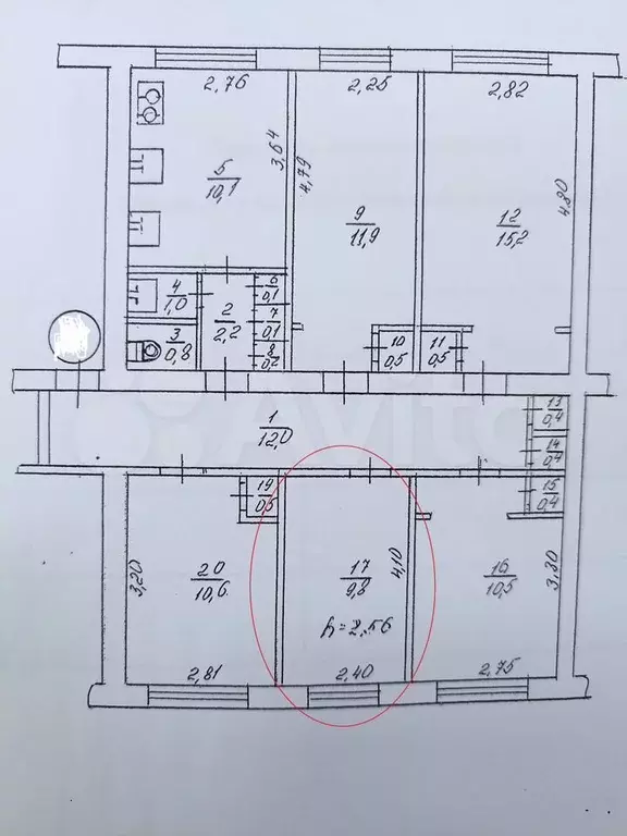 Комната 10 м в 5-к., 1/5 эт. - Фото 1