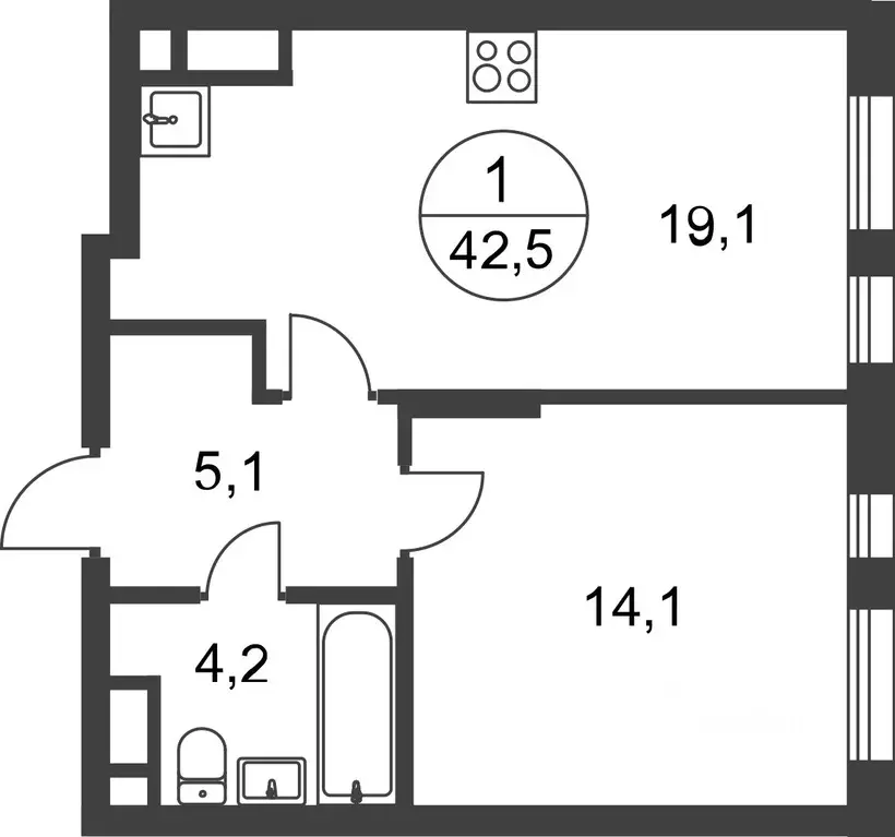 1-к кв. Москва Переделкино Ближнее мкр, 17-й кв-л, к2 (42.5 м) - Фото 0