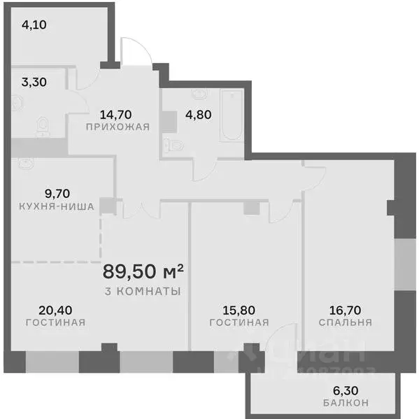 3-к кв. Красноярский край, Красноярск Взлетная ул., 7Л (90.0 м) - Фото 1