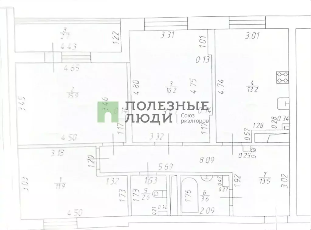 3-к кв. Татарстан, Зеленодольск ул. Сайдашева, 19 (76.9 м) - Фото 2