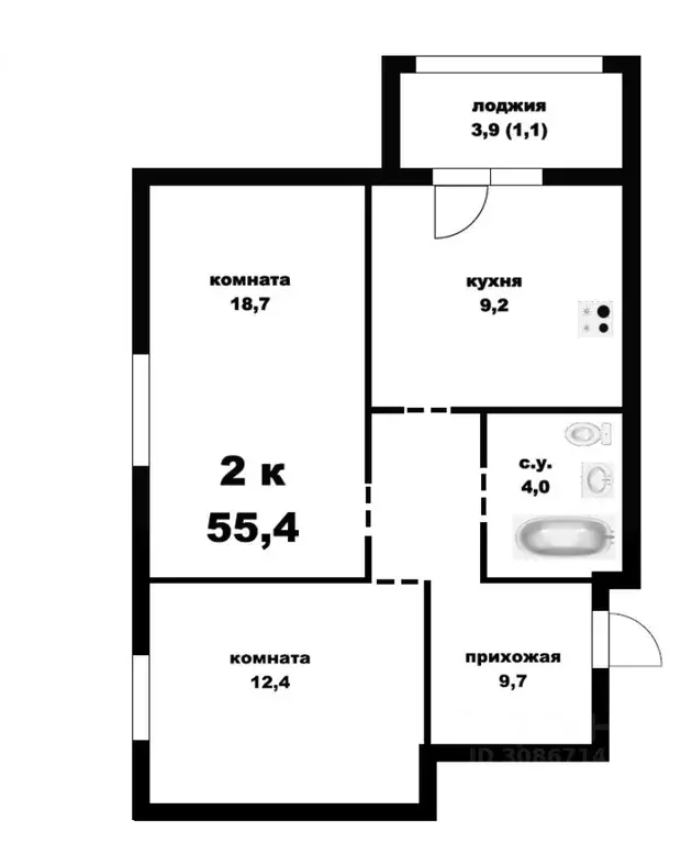 2-к кв. Алтайский край, Барнаул ул. Советской Армии, 60 (55.4 м) - Фото 0