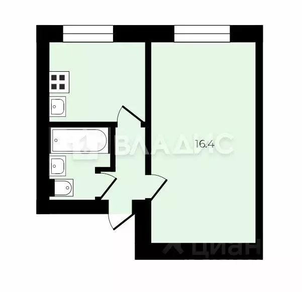 1-к кв. Воронежская область, с. Новая Усмань ул. Юбилейная, 24 (28.0 ... - Фото 2