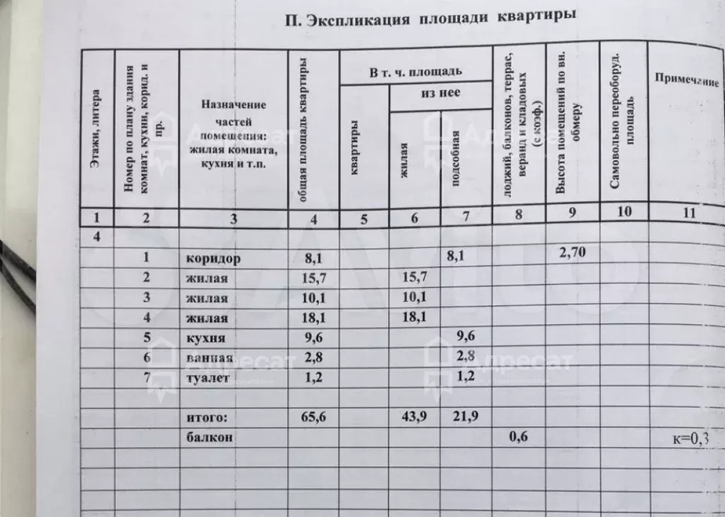 3-к. квартира, 65,6 м, 4/4 эт. - Фото 1