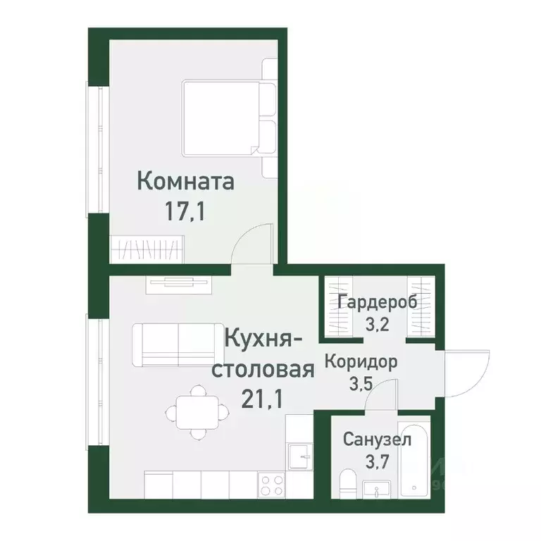 1-к кв. Челябинская область, Челябинский городской округ, пос. ... - Фото 0