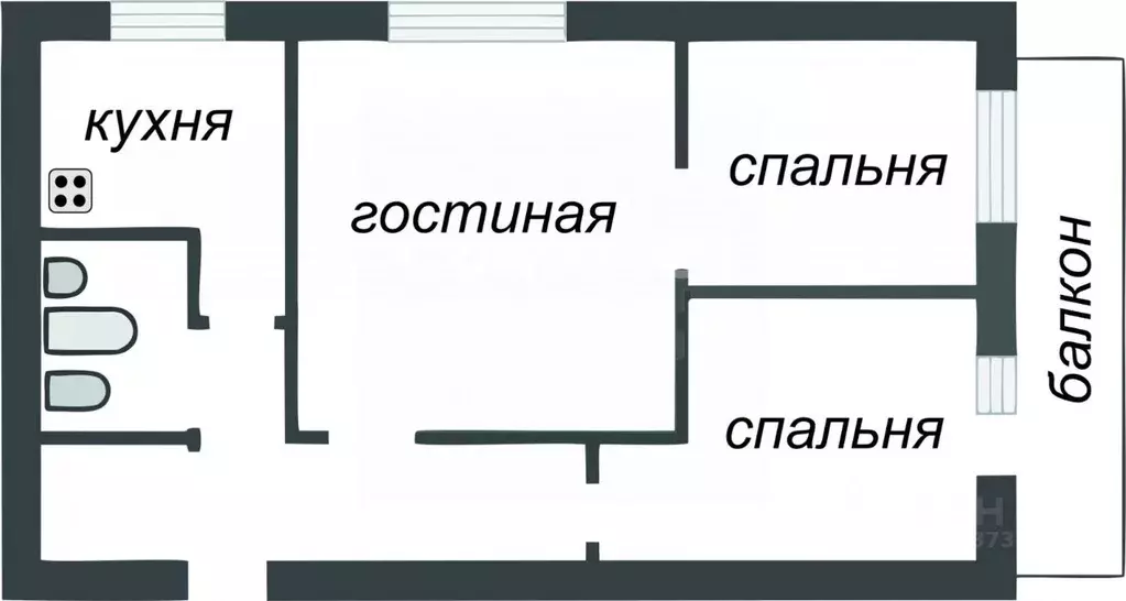 3-к кв. Рязанская область, Рязань ул. Бирюзова, 3к5 (54.1 м) - Фото 2