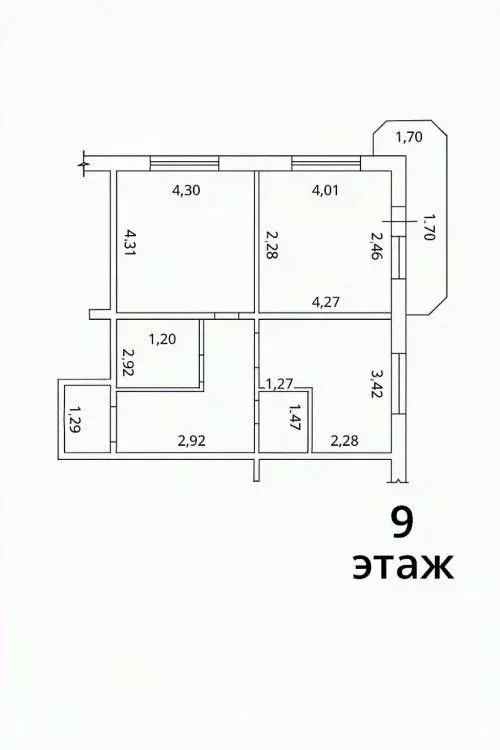 2-к кв. Хакасия, Абакан Хакасская ул., 171 (75.8 м) - Фото 2