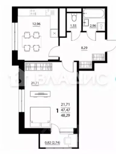 1-к кв. Белгородская область, Белгородский район, Дубовское с/пос, с. ... - Фото 2