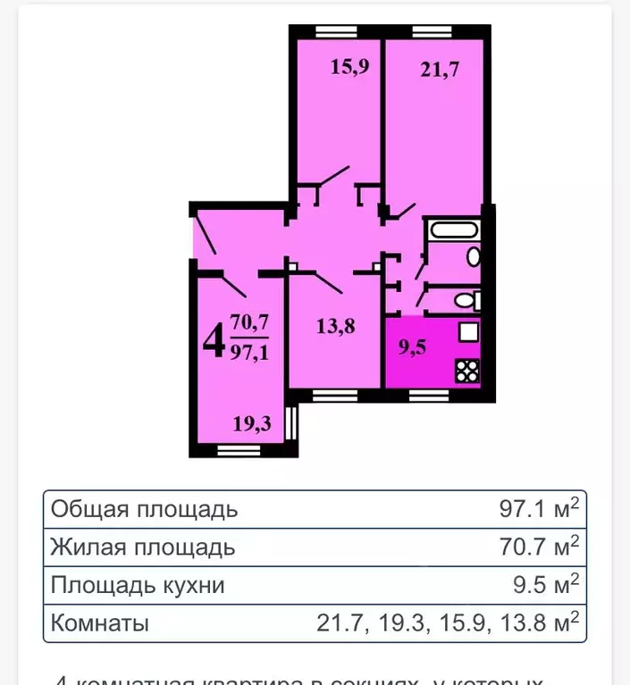 3-к кв. Москва Мартеновская ул., 9/13 (97.0 м) - Фото 0