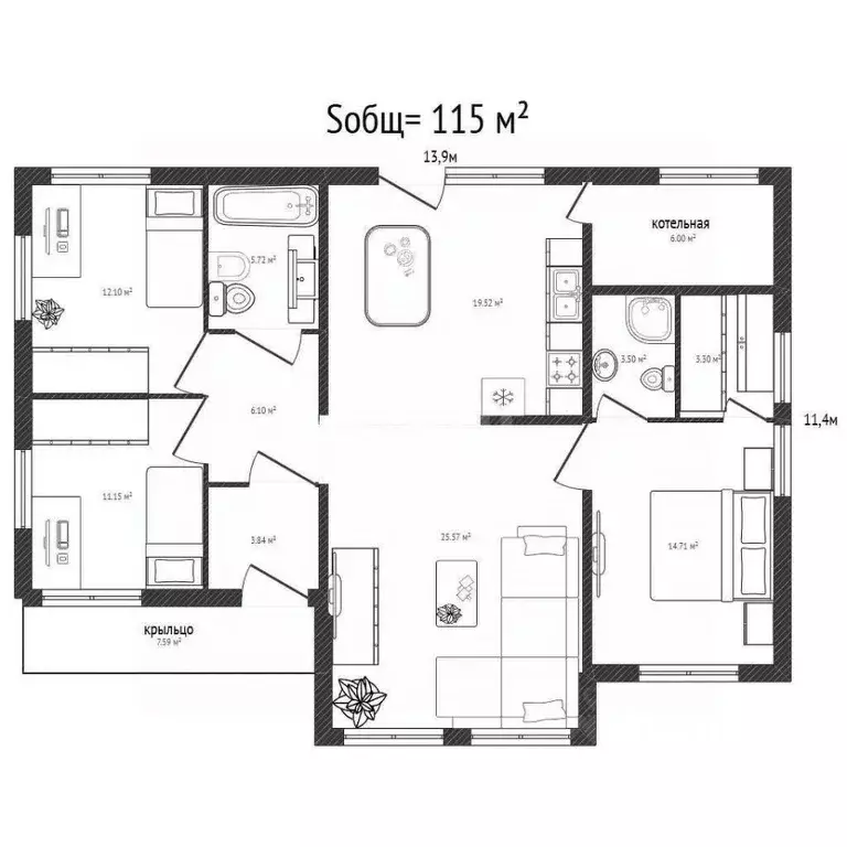 Дом в Брянская область, Брянск Славянская ул. (115 м) - Фото 2