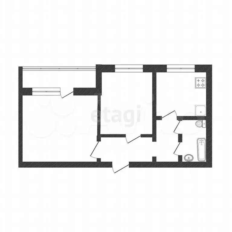 2-к. квартира, 49,9 м, 1/9 эт. - Фото 0
