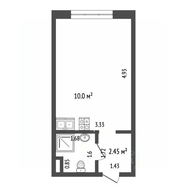 Студия Московская область, Котельники ул. Сосновая, 5к1 (21.4 м) - Фото 2