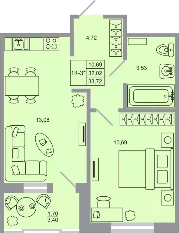 1-к кв. Ленинградская область, Всеволожский район, пос. Бугры Стороны ... - Фото 0