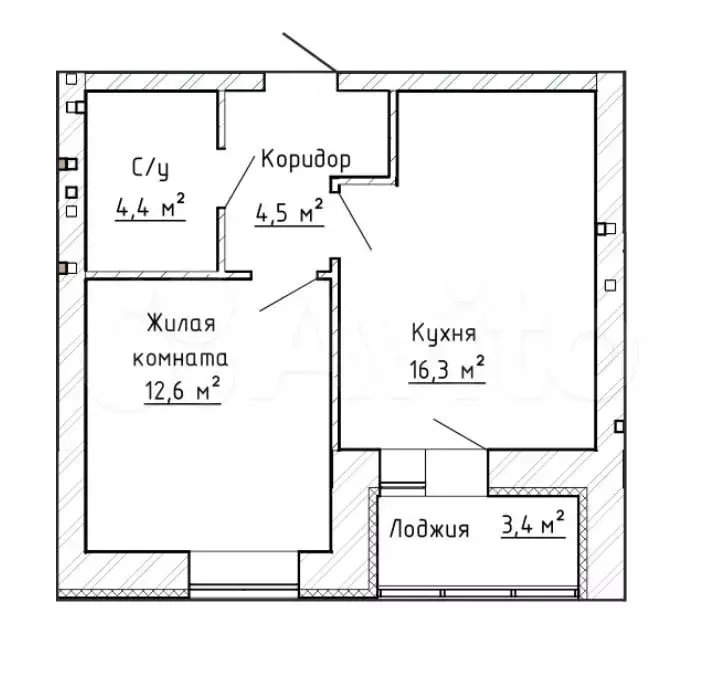 1-к. квартира, 39,5 м, 2/8 эт. - Фото 0