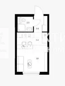 Студия Москва Гостиничная ул., 10К5 (18.5 м) - Фото 2