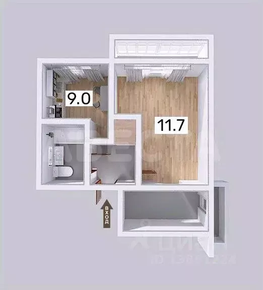 Студия Омская область, Омск Привокзальный мкр, ул. Академика Павлова, ... - Фото 2