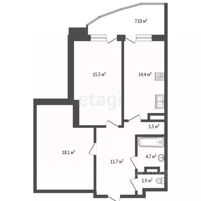 2-к кв. Ростовская область, Ростов-на-Дону Северный мкр, ул. ... - Фото 1