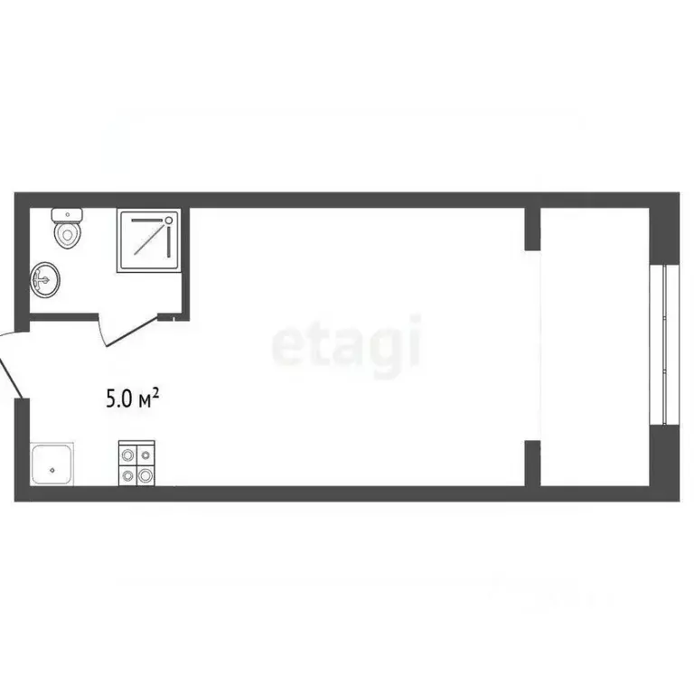 Студия Ставропольский край, Ессентуки Октябрьская ул. (21.0 м) - Фото 1