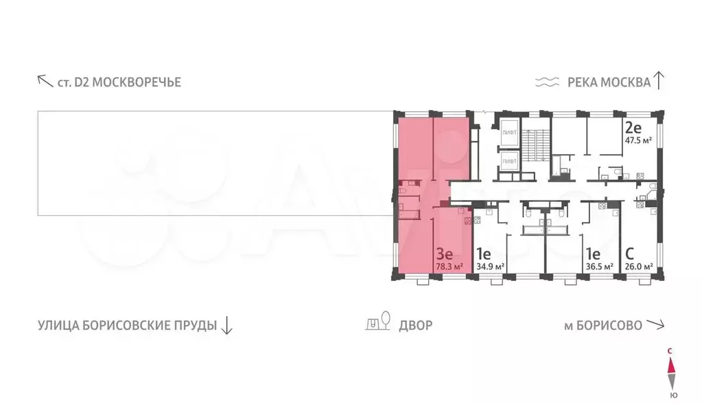 3-к. квартира, 78,3 м, 13/30 эт. - Фото 1