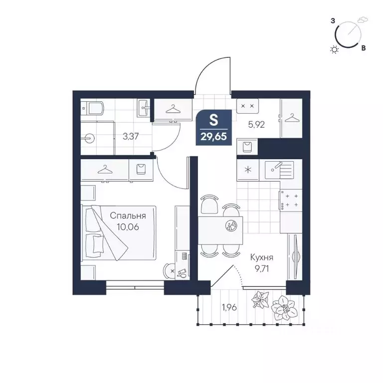 1-к кв. Новгородская область, Великий Новгород Медь кв-л,  (29.65 м) - Фото 1