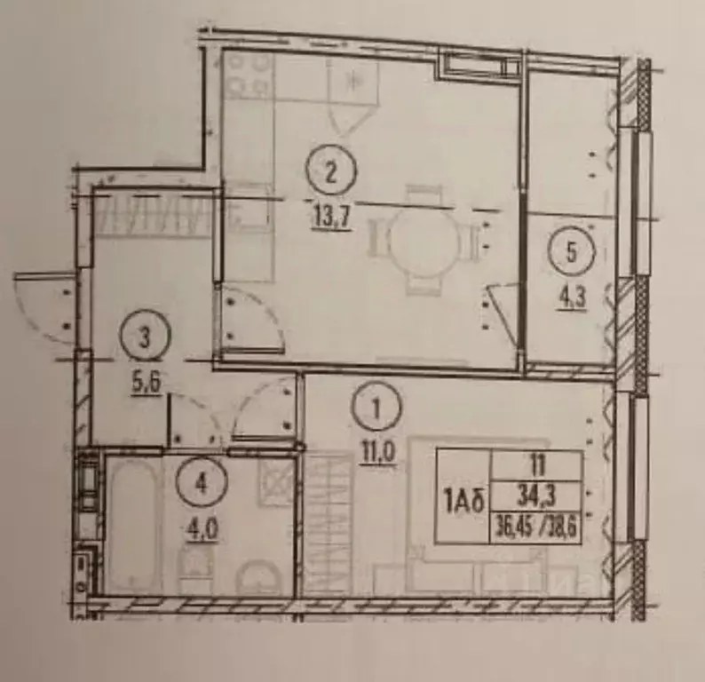 1-к кв. Пензенская область, Пенза ул. 65-летия Победы, 32 (38.6 м) - Фото 2