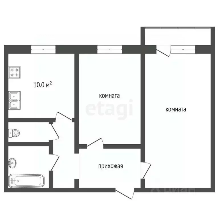 2-к кв. Владимирская область, Ковров ул. Машиностроителей, 11 (53.0 м) - Фото 2