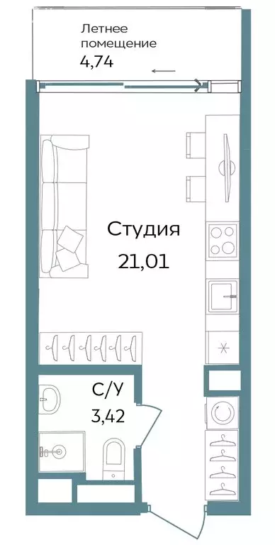 Квартира-студия: Республика Крым, Саки, курортный кластер Темпо (29.17 ... - Фото 0