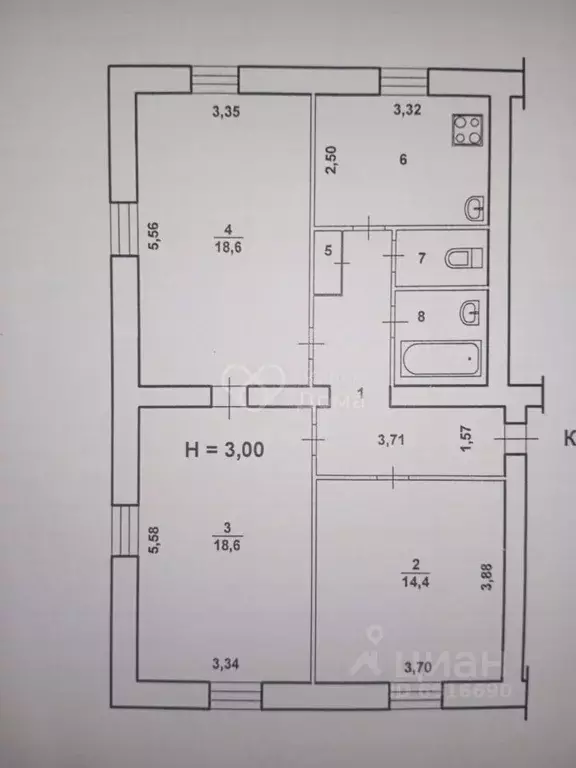 3-к кв. Волгоградская область, Волжский Рабоче-крестьянская ул., 14 ... - Фото 2