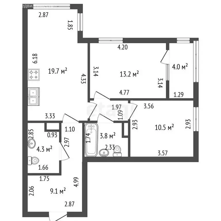 2-комнатная квартира: Новоселье, Красносельское шоссе, 16 (64 м) - Фото 1