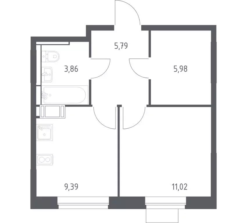 1-комнатная квартира: деревня Юрлово, ЖК Пятницкие Луга, к2/1 (36.04 ... - Фото 1