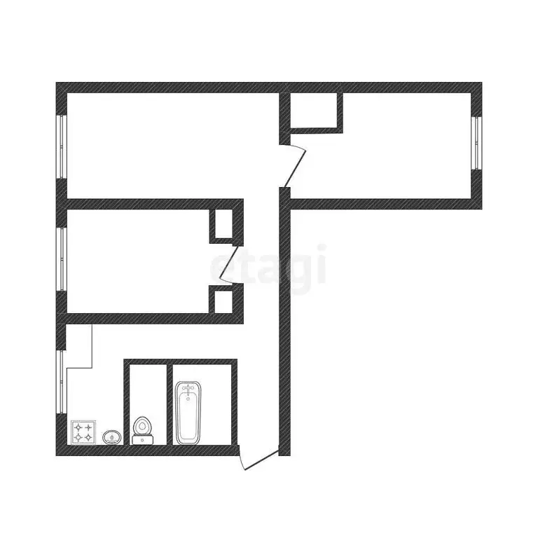3-комнатная квартира: Салават, улица Калинина, 33 (57.8 м) - Фото 1