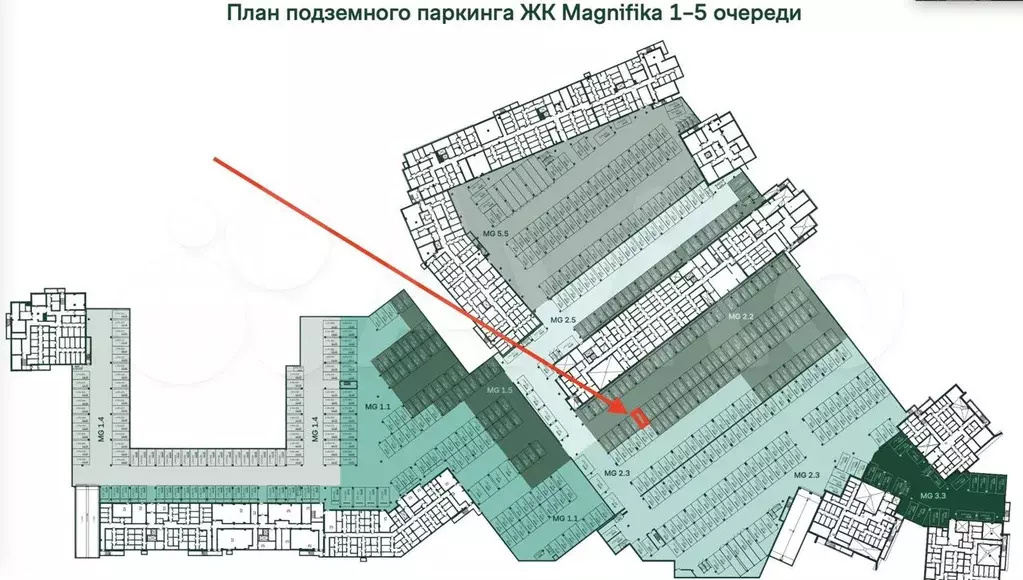 Машиноместо, 13 м - Фото 1