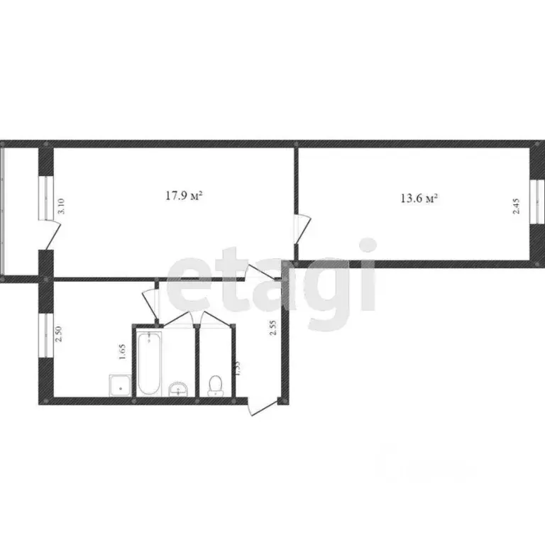 2-к кв. Красноярский край, Красноярск Медицинский пер., 29 (48.8 м) - Фото 2