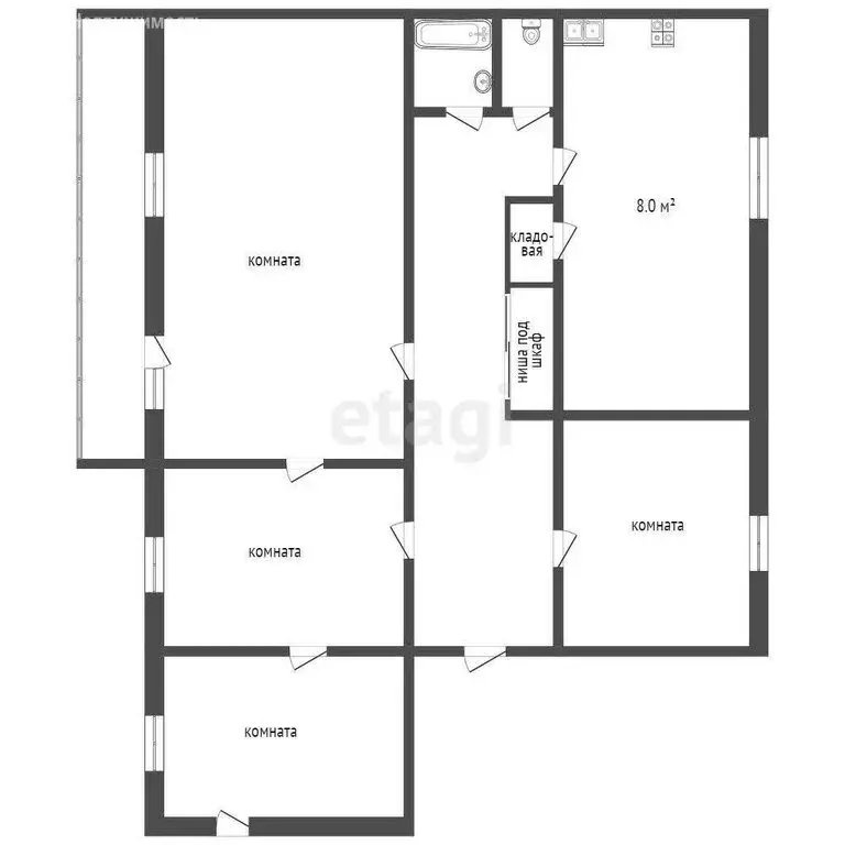 4-комнатная квартира: Севастополь, Большая Морская улица, 48 (89.1 м) - Фото 0